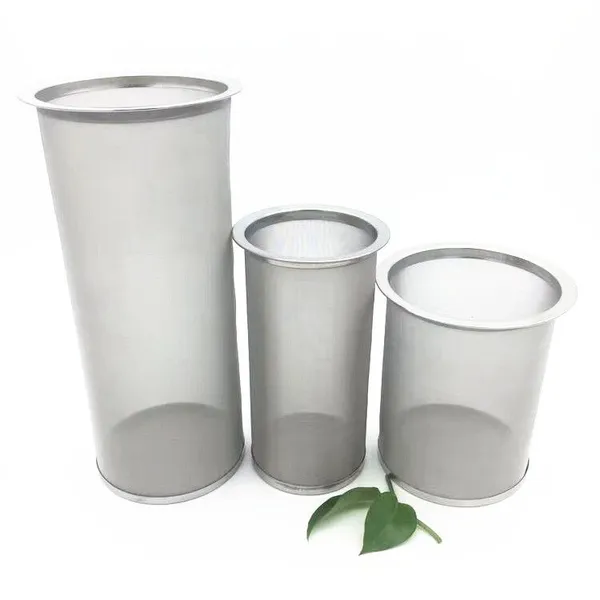 Customized Metal Stainless Steel Woven Wire Mesh Screen Cylinder Filter Tube With Flange