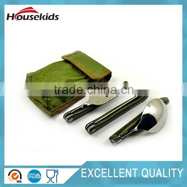 Outdoor Camping Tableware Stainless Steel Folding Fork Knife Spoon Sets Picnic photo-6