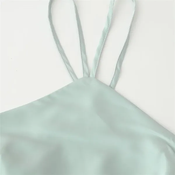 2025 Summer New Texture New Sexy French Satin Strap Dress photo-4