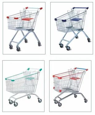 High Quality Supermarket Trolley 4 Wheel Grocery Storetrolley Metal Shopping Trolley photo-2