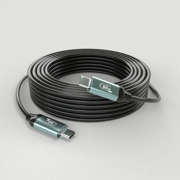 Shenzhen OEM Factory Wholesale 10Gbps USB3.2 Gen2 Type-C to Type-C AOC-Active Optical Cable 8m 60W PD for VR,PC,Camera,Medical photo-2