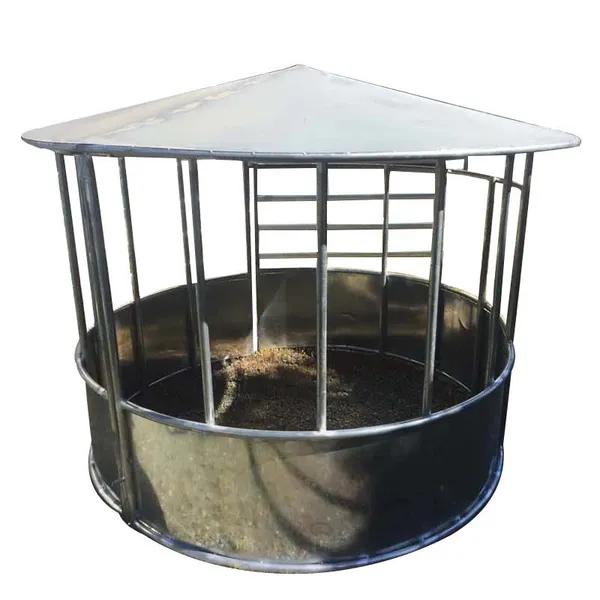 Cattle Round Bale Feeder With Cover Roof and Waterproof Horse Hay Feeder for Sheep Farm photo-6