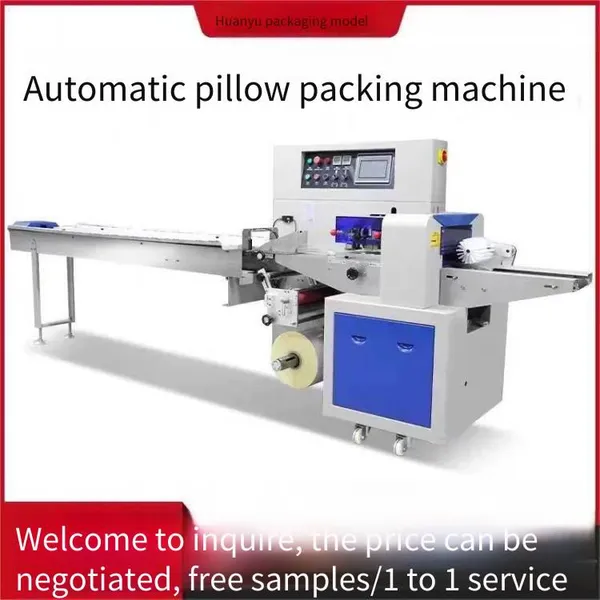 Universal Fully Automatic Food Bottom-fed Pillow-type Paper Packaging Machine for Bulk Snacks and Bread, Customizable