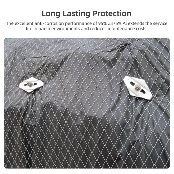 Rockfall Netting G65 4 Hot Dip Galvanizing Rockfall Netting Landslide Prevention Mesh Adapt to Water Conservancy Slope photo-4