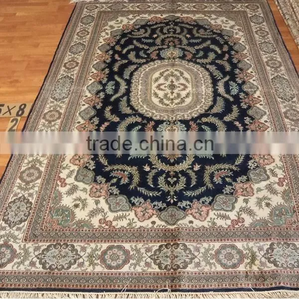 5'x8' Grey Background Persian Carpet Double Knots Handmade Cotton Carpet photo-3