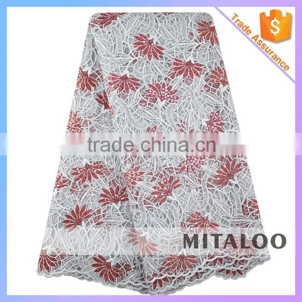 Mitaloo Embellished Wedding Dress Lace Fabric Red Lace Evening Dress MOG0204 photo-2