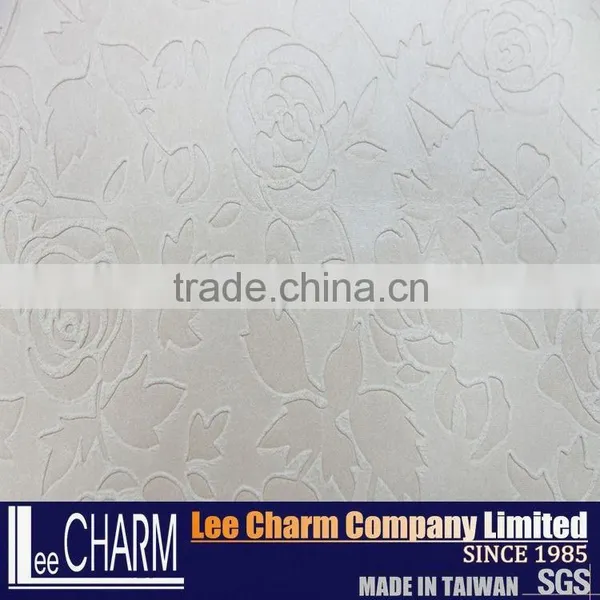 100% Polyester Rose Patterns Leather-look Fabric for Upholstery photo-6