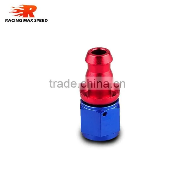 Aluminum Oil Cooler Hose Fitting Straight Push on Fitting Hose End Blue and Red 10-001-10 photo-2