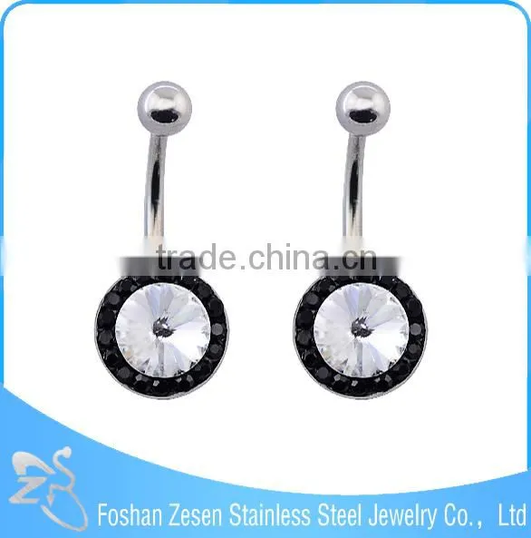 China Manufacturer Women Stainless Steel AB Star Stone Belly Bar Navel Ring photo-5