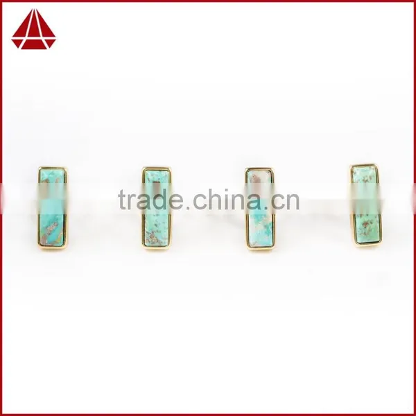 Natural Blue Turquoise Set Into a 18k Gold Bezel photo-5