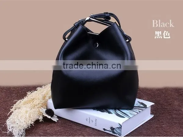 2016 New Korean Fashion Square Buckle Leather Bucket Bag photo-2