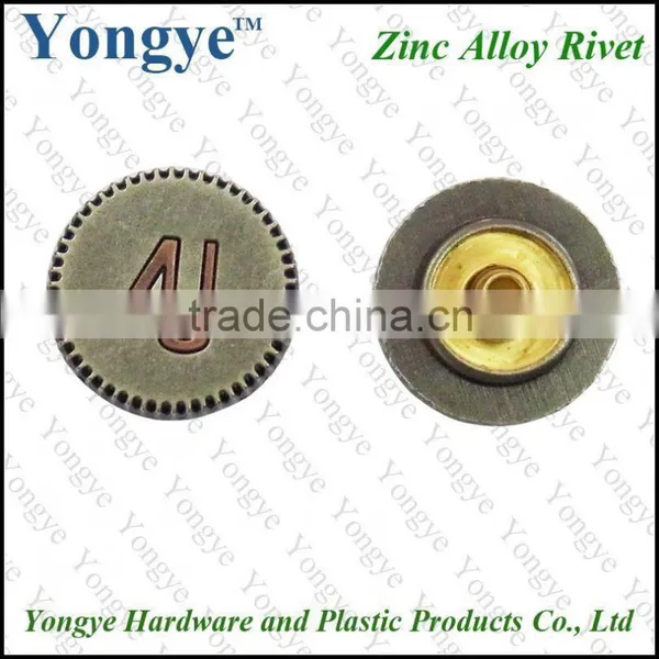 Custom Logo Fashion Zinc Alloy Button Rivet for Jeans