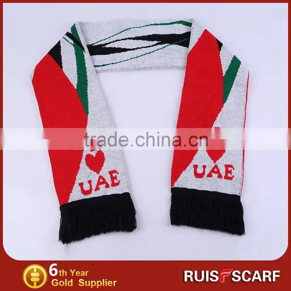 Customized Knitted Football Scarf Pattern Football Team Scarf