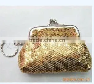 Strong custom sequins keyring holder coin purse