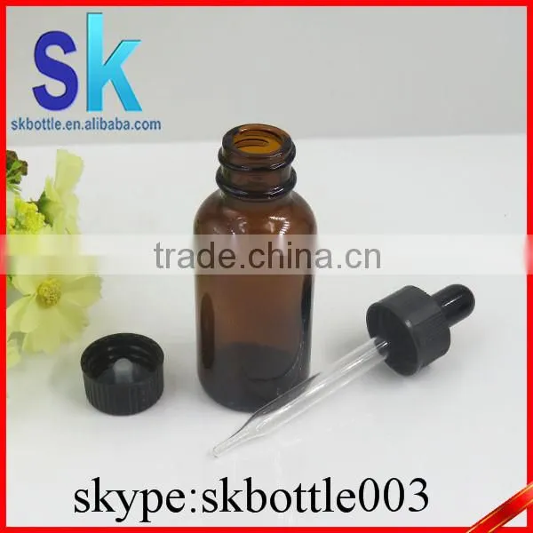 30ml Round Boston Glass Bottle With Glass Dropper Amber Glass Essential Oil Bottle Wholesale photo-3
