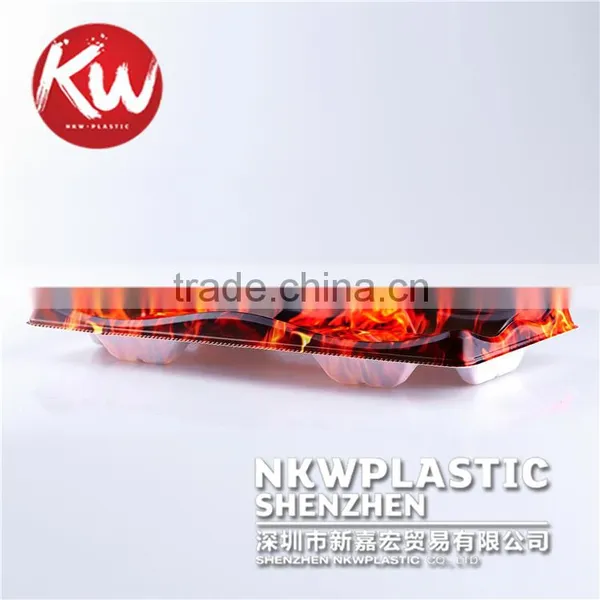 KW-0001 Disposable Container Plastic PS/BOPS Colorful Printed Wholesale Japanese Sushi Food Packing Tray photo-3