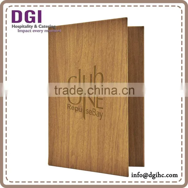 100% Wooden Menu Cheap / Restaurant Menu Design / Genuine Leather Menu