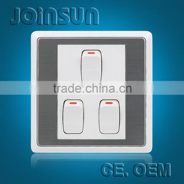 3 Gang Stainless Steel Push Button Switch