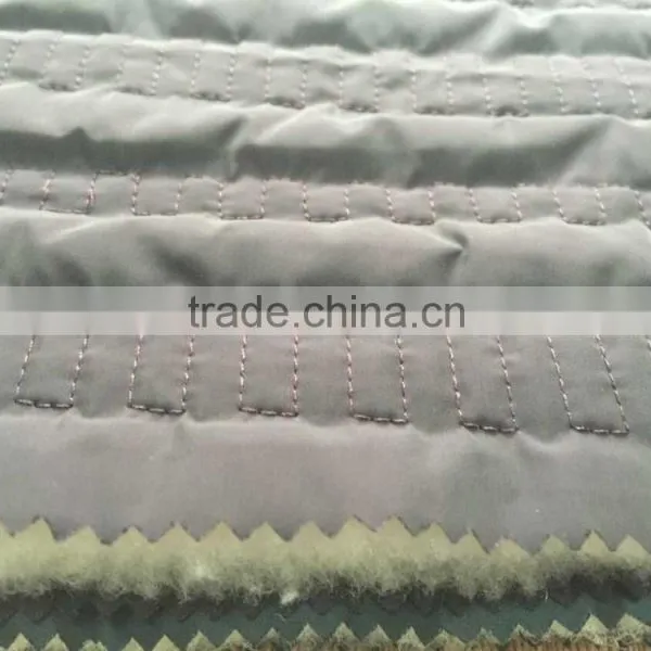Fashion Polyester Stripe Embroidered Thermal Padded Fabric With Quilting for Down Coats/jacket