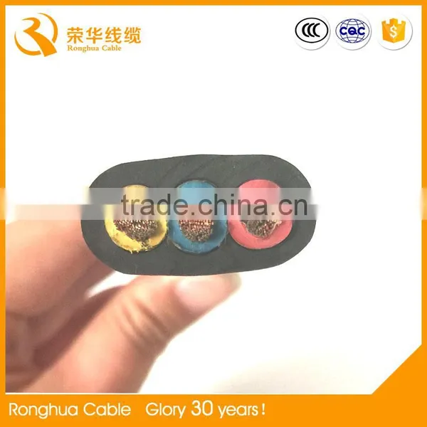 Hot Selling 2/0 4 Core Flat Power Cable for 60 hp Submersible Electric Motor photo-5