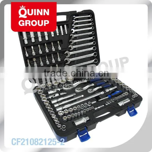 125-PC 1/4", 3/8" & 1/2" Dr. Professional CR-V Sae Socket Kit