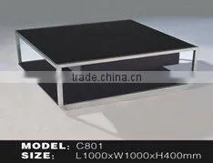 PG-PK-C801 Most Popular Modern Tempered Glass Tea Table