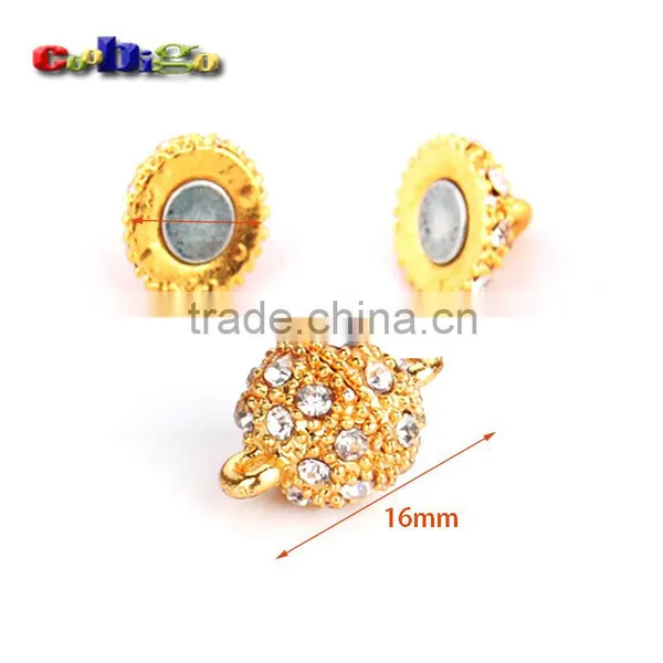10mm Crystal Rhinestone Strong Ball Magnetic Connector Clasps Bracelet Necklace #FLQ179