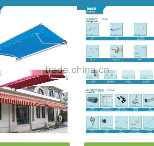 Auto Motorized Manual Polyester Retractable Awning and Rollershutter Patio Sunroom photo-5