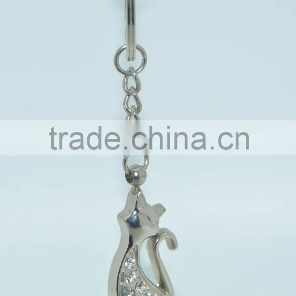 Fashion Crystal Cat Keychain and Crystal Beaded Animal Keychain photo-5