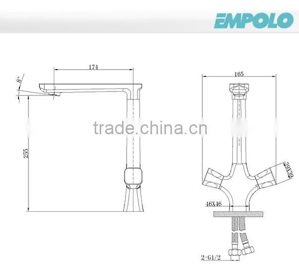 2016 New Design Brass China Kitchen Faucet With Double Handles 76 2101 photo-2