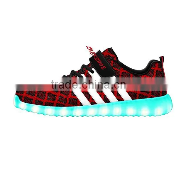 Lovely Candy Color LED Children Shoes Flyknit Upper Kids Casual Shoe for Wholesale photo-4