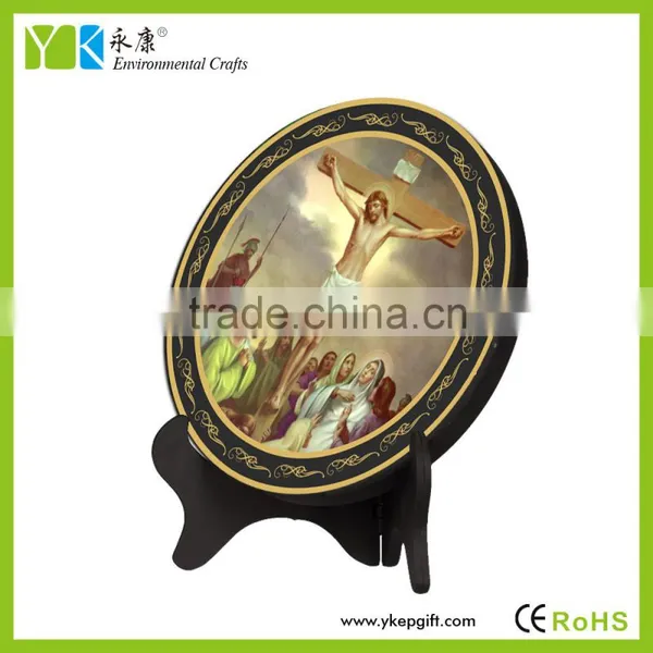 Wholesale Activated Carbon Crafts Christian Souvenir Jesus Cross Plate Shape Ornaments photo-3