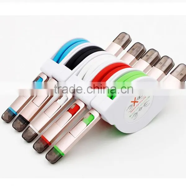 Universal Factory Price Multi-function 2 in 1 Retractable Usb Cable