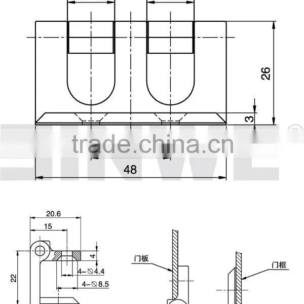 Zinc Alloy Cabinet Door Hinge for Electrical Panel photo-2