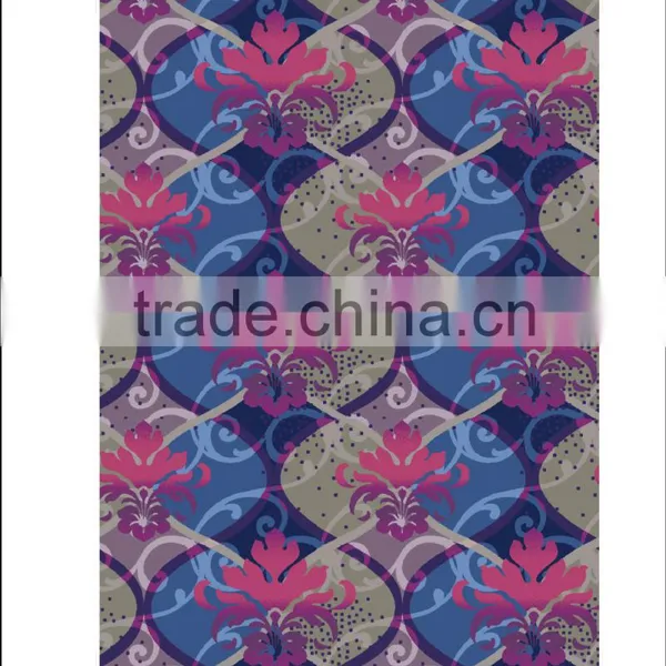 Purple Pattern Cut and Loop Pile Broadloom Carpet for Hotel photo-4