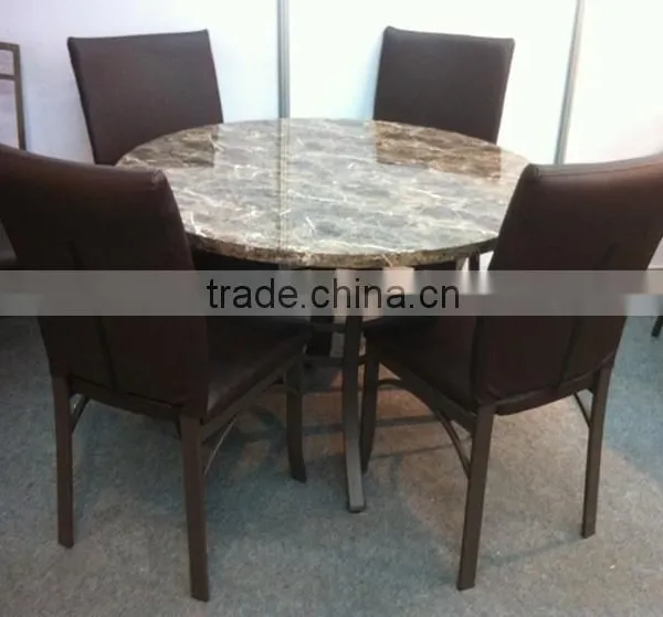 Modern Metal Wood and Lether Dining Table and Chairs 1+4 Sets photo-2