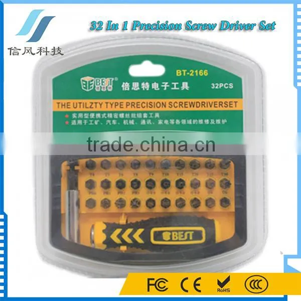 BST-2166 32 In 1 Multi-function Repair Tools Precise Screwdriver Set S2 Material C Type CR-V