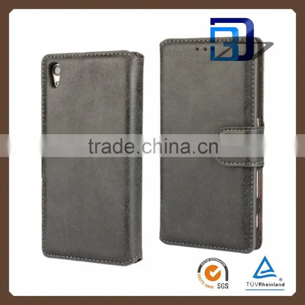 Wallet Function Retro Nubuck Leather Slim Wallet Phone Case Cover for Sony Xperia Z5 Compact photo-2
