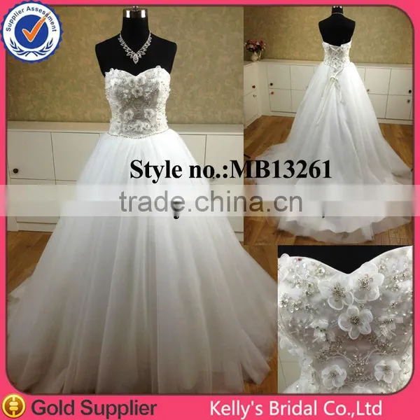 Strapless Sweetheart Nekline Rhinestone Beaded Sequin Wedding Dresses