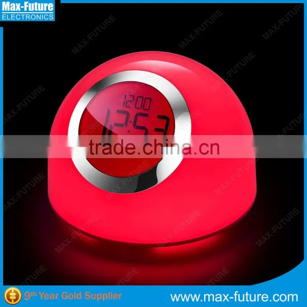 6 Nature Sounds Alarm Touch Colors Change Glowing Clock, Digital Alarm Clock