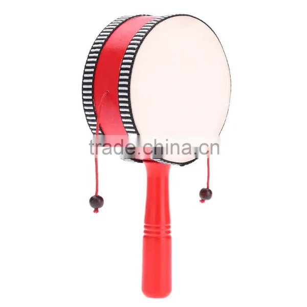 Wooden Hand Shaking Drum Rattle Musical Instrument Toy for Baby Kid Child photo-4