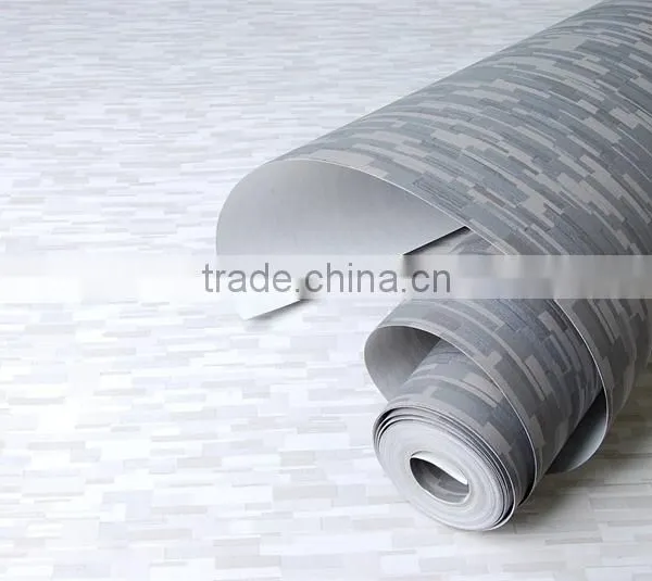 New Non-woven Decorative Silver Mosaic Wallpaper photo-4