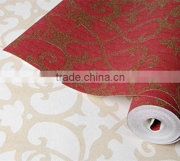 Red Pvc Vinyl String Heavy Wallpaper From Most Professional Wallpaper Manufacturer photo-4