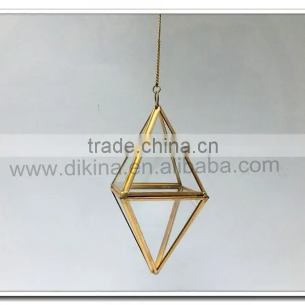 [] Small Decorative Glass Vase for Your Home Decoration or Wedding Table[] Brass Geometirc Modern Glass Vases for Wedding Tables photo-2