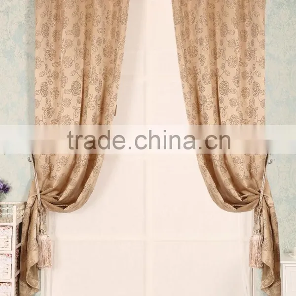 100% Polyester Fabric Jacquard Curtain Grommet Drapery photo-4