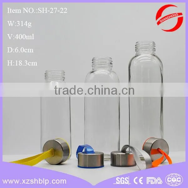 2016 High Borosilicated Glass Water Bottles With Sleeve