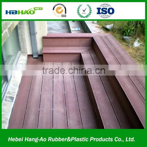 Extruded Plastic Composite Decking With PE Material Outdoor Solid WPC Deck