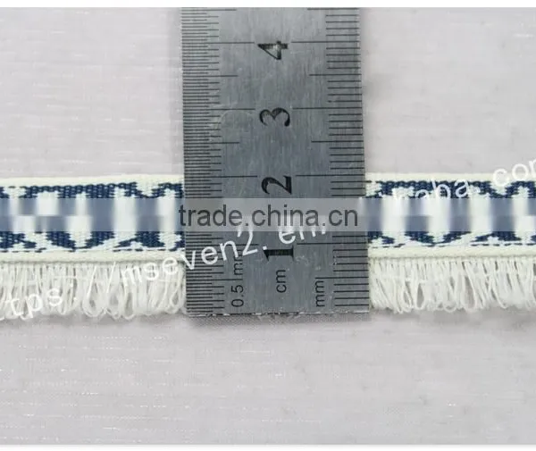 Newest Design Polyester 2 cm Width Ethnic Woven Webbing With Fringe photo-2