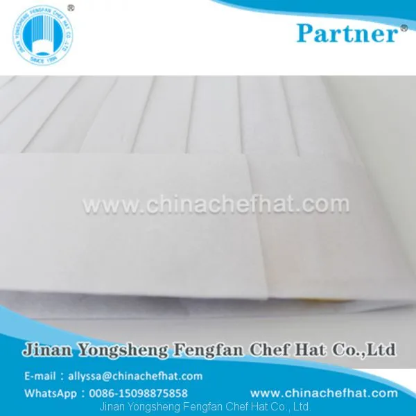 60g Disposable Non Woven Flat Top Chef Hat 28cm*23cm photo-5