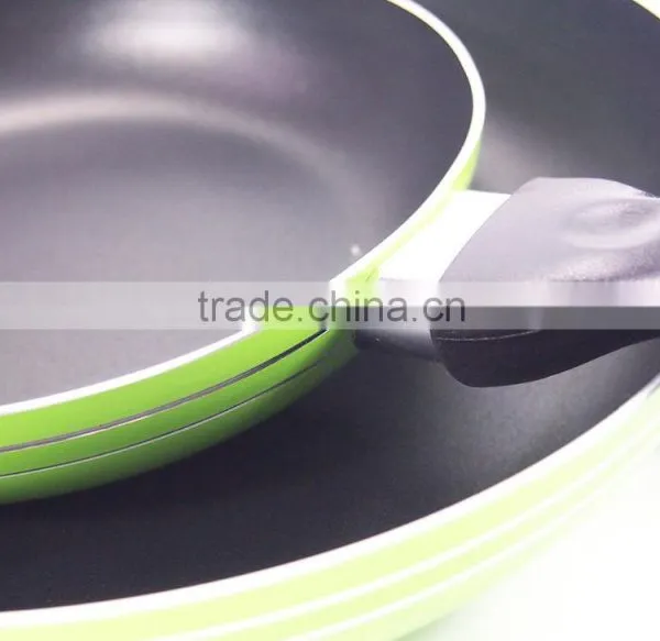 6Pcs Green Non-Stick Coating Die Casting Aluminum Cookware Set With Glass Lid photo-5